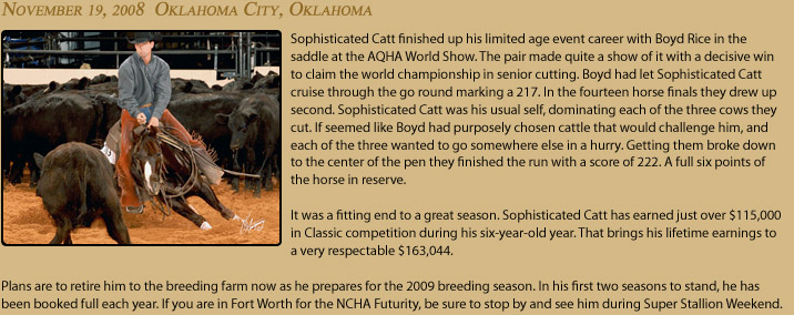 Cutting Horse Sophisticated Catt wins AQHA World Show in Oklahoma City